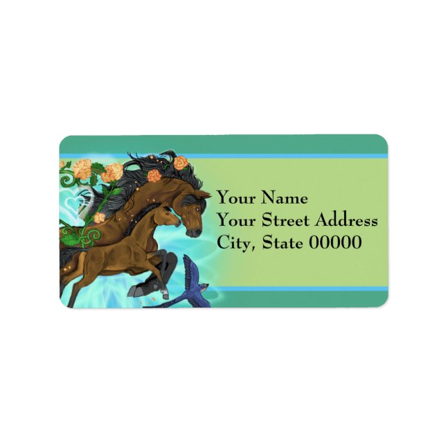 Momma Horse and foal Label (Front)