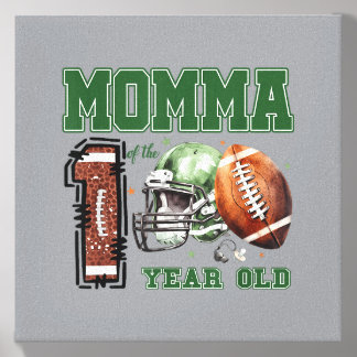 Momma Of The 1 Year Old Football Lover 1st Canvas Photo Tile