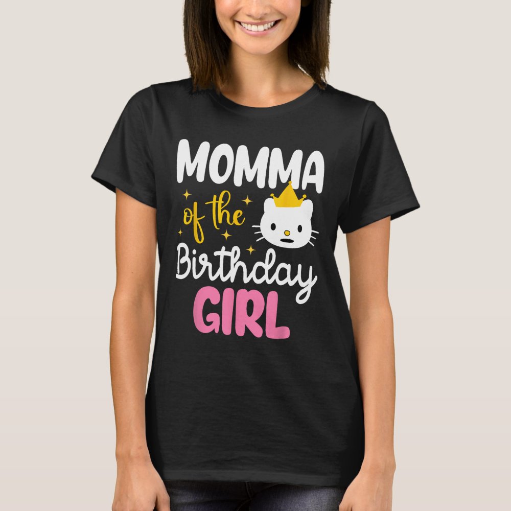 Discover Momma Of The Birthday Girl Cat Kitty Princess Them Personalized T-Shirt