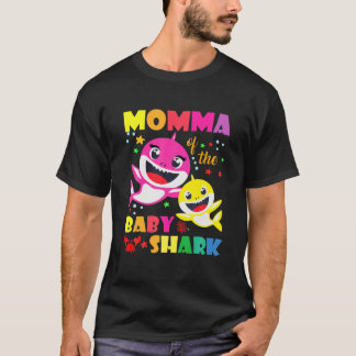 Momma Of The Birthday Shark Dad, Mom Matching Fami T-Shirt