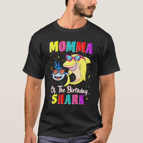 Momma Of The Shark Birthday Family Matching Birthd T_Shirt