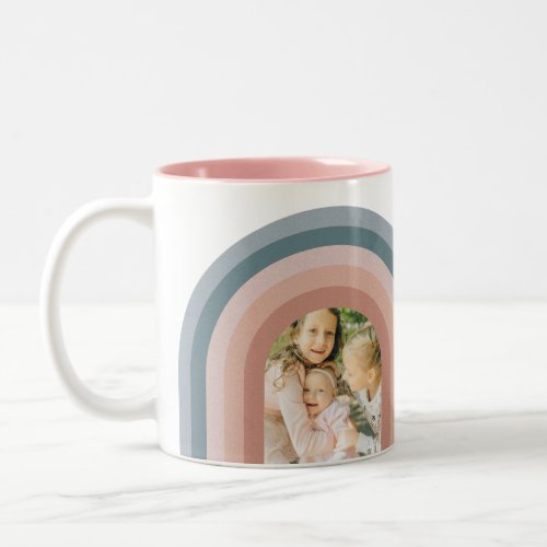 Momma Retro Rainbow Photo Two_Tone Coffee Mug