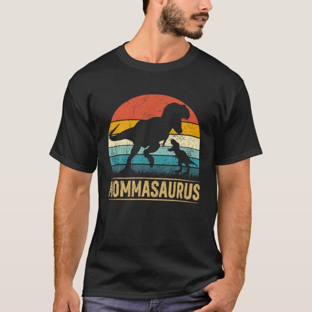 Momma Saurus T Rex Dinosaur Mommasaurus Funny Moth T-Shirt (Front)