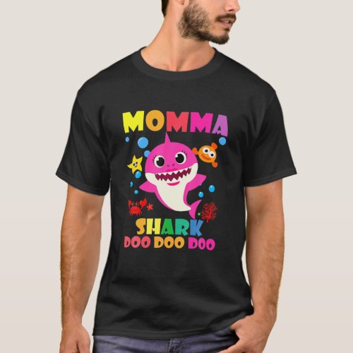 Momma Shark Doo Doo Funny Baby Mommy Daddy Kids T_Shirt