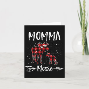 Momma X-mas Moose Santa Family Matching Pajamas Card