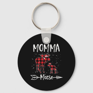 Momma X-mas Moose Santa Family Matching Pajamas Keychain