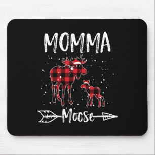 Momma X-mas Moose Santa Family Matching Pajamas Mouse Pad