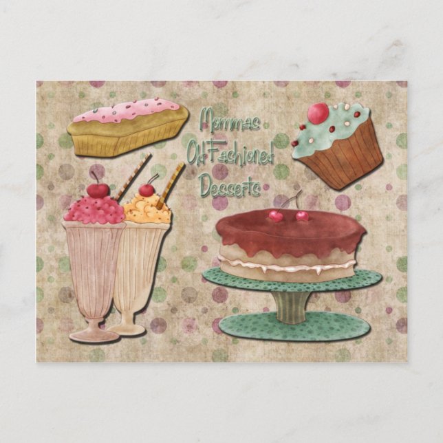 Mommas Old Fashioned Desserts Postcard (Front)