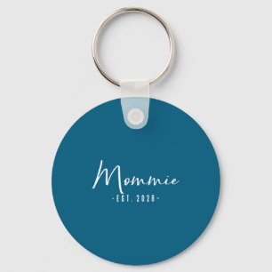 Mommie Est Baby Announcement Mommie Illustration Keychain