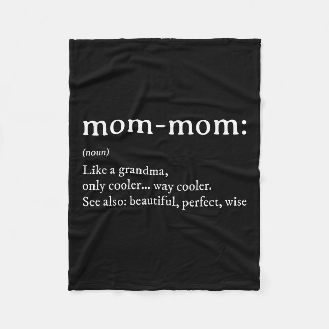 Mommom Gift Definition Grandma Mom-mom Mothers Day Fleece Blanket (Front)