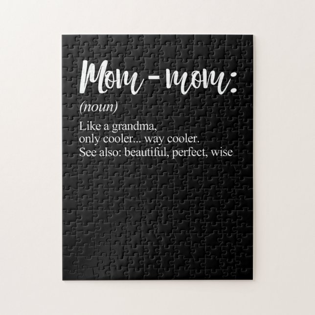Mommom Gift Definition Grandma Mom-Mom Mothers Day Jigsaw Puzzle (Vertical)