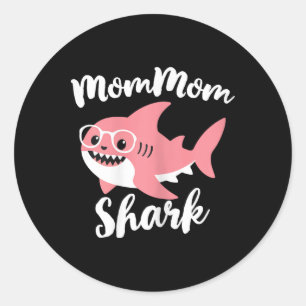 Mommom Shark Mother's Day Grandma Funny Mom-mom Classic Round Sticker