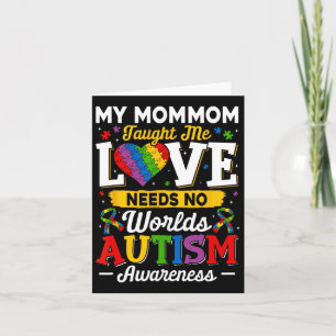 Mommom Taught Me Love Needs No Words Funny Autism Card