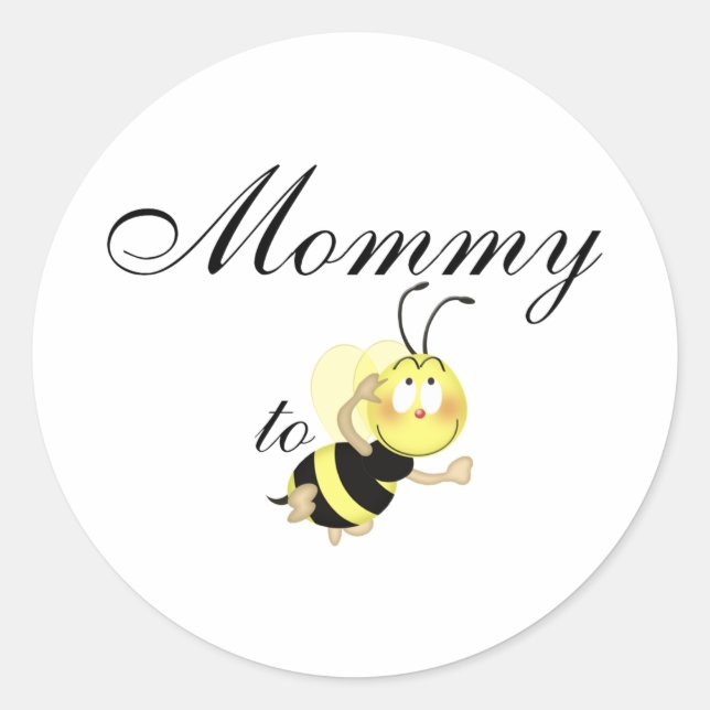 Mommy 2 be classic round sticker (Front)