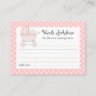 Mommy Advice Card Baby Shower Carriage | Pink