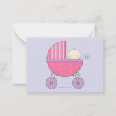 Mommy Advice Card Baby Shower Carriage | Pink (Back)