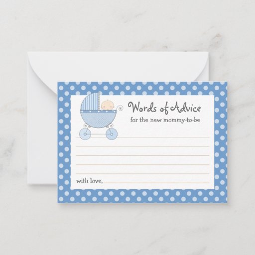 Customizable Mommy Advice Card Baby Shower Carriage | Pink Business Card