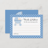 Mommy Advice Card Baby Shower Carriage | Pink (Front/Back)