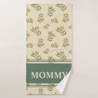 Mommy Aesthetic Botanical Gold Twigs Bath Towel