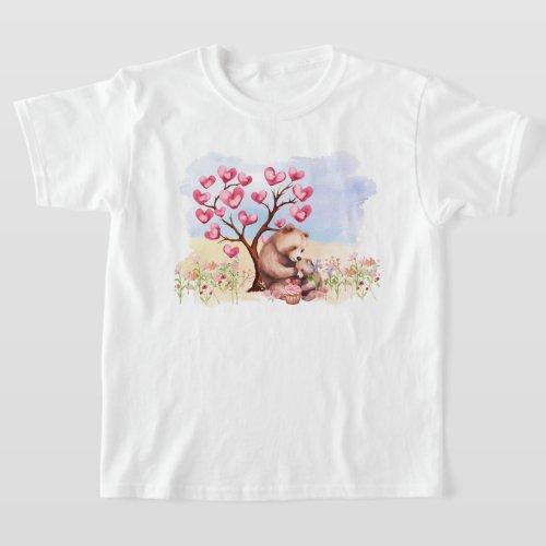 Mommy and Baby Bear Valentines Picnic T_Shirt