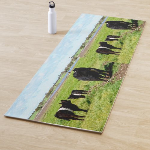 Mommy And Baby Belted Galloway Cows Yoga Mat