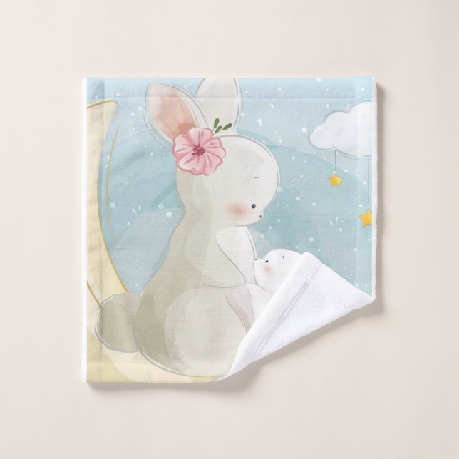 Mommy And Baby Bunny | Gift For Kids Wash Cloth (Wash Cloth)