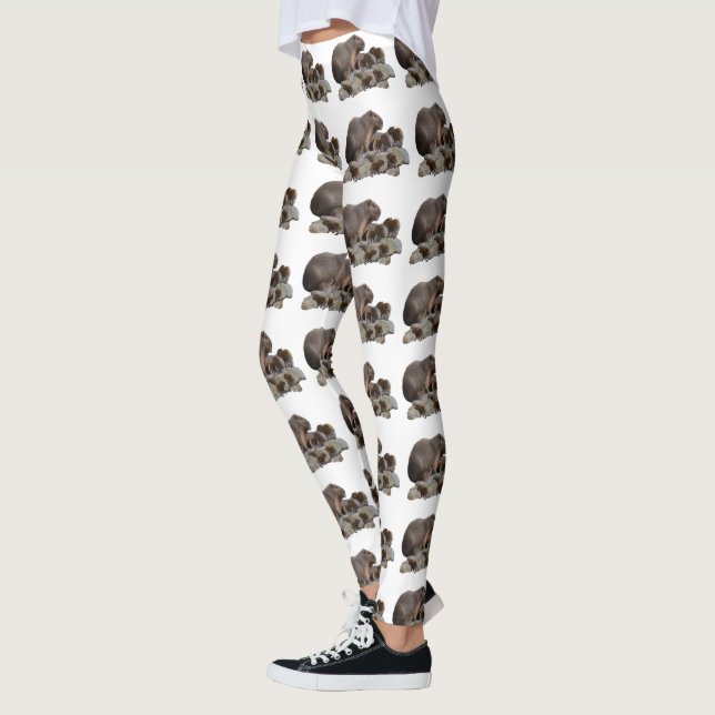 Mommy And Baby Capybaras, Leggings (Left)