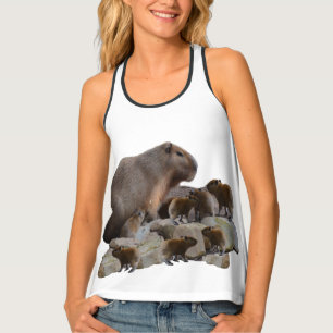 Mommy And Baby Capybaras, Tank Top
