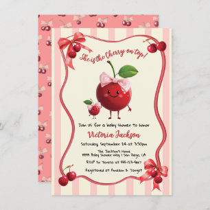 Mommy and Baby Cherry Baby Shower Invitation