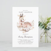 Mommy and Baby Deer Fall Baby Shower Invitation (Standing Front)