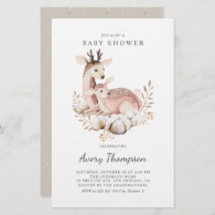 Mommy and Baby Deer Fall Baby Shower Invitation