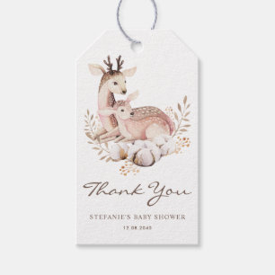 Mommy and Baby Deer Woodland Baby Shower Thank You Gift Tags