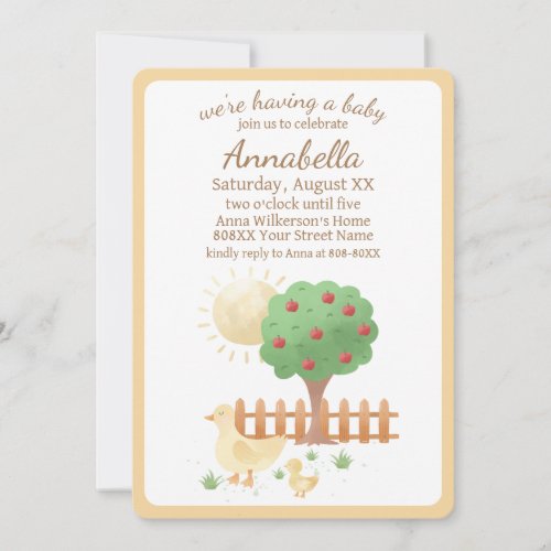 Mommy and Baby Duck Cute Baby Shower Invitation