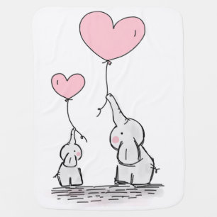 Mommy and Baby Elephant Baby Blanket