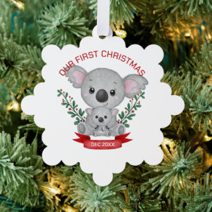 Mommy and Baby First Christmas Ornament Card