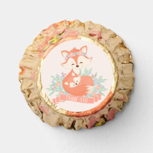Mommy and Baby Fox Blush Baby Shower Thank You Reese's Peanut Butter Cups