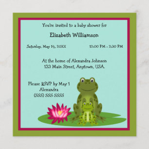 Mommy and Baby Frog Theme Baby Shower Invitation