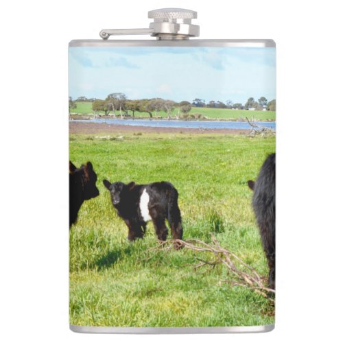 Mommy And Baby Galloway Cow Hip Flask