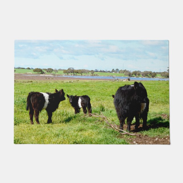 Mommy And Baby Galloway Cows, Doormat (Front)