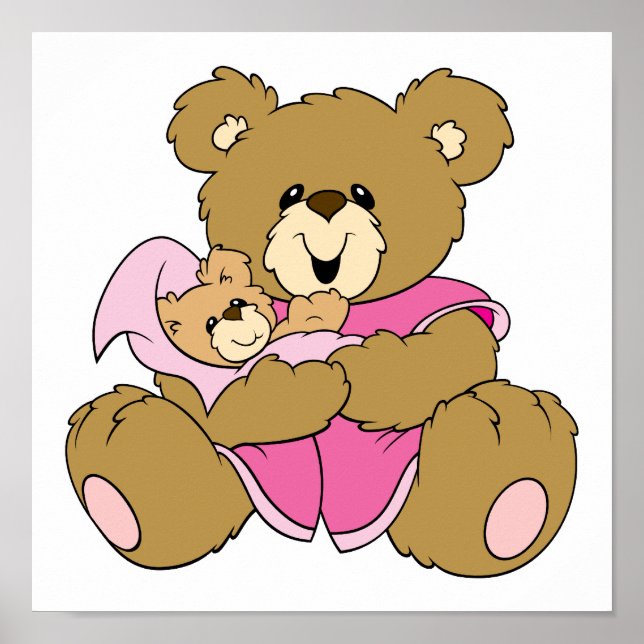 Mommy and Baby Girl Bear Poster (Front)