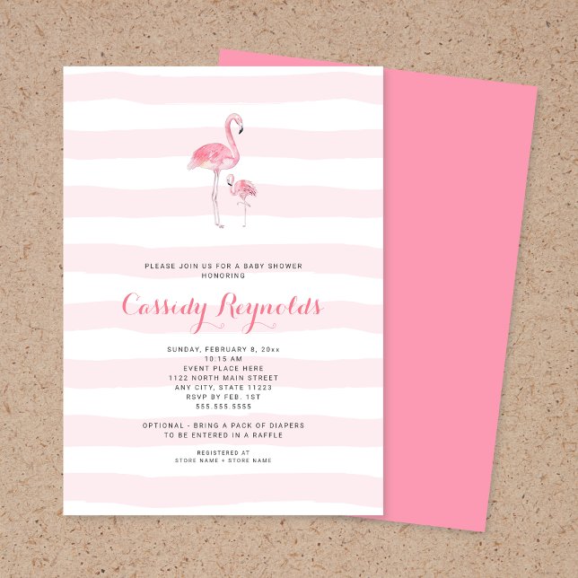 Mommy and baby girl Flamingo Baby Shower Invitation (Creator Uploaded)