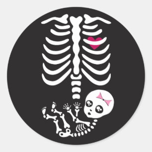 Mommy and Baby Halloween Skeleton Sticker