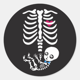 Mommy and Baby Halloween Skeleton Sticker (boy)