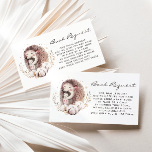 Mommy and Baby Hedgehog Woodland Book Request Enclosure Card