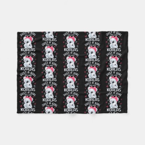 Mommy and Baby Koala Just A Girl Who Loves Koalas Fleece Blanket