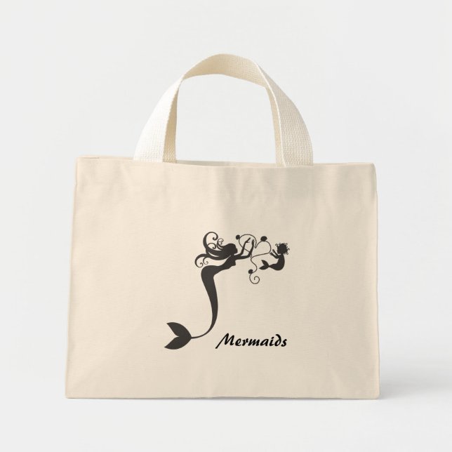Mommy and baby Mermaids Mini Tote Bag (Front)