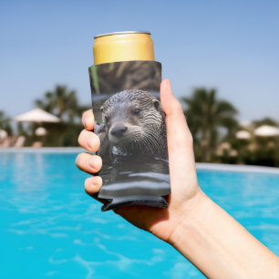 Mommy And Baby Otter Having A Cuddle In The River, Seltzer Can Cooler