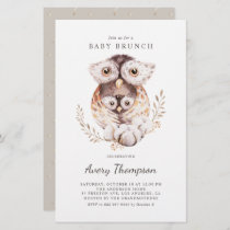 Mommy and Baby Owls Fall Baby Shower Invitation