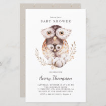 Mommy and Baby Owls Fall Baby Shower Invitation