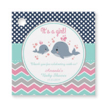 Mommy and Baby Whales Baby Shower Thank You Gift Favor Tags